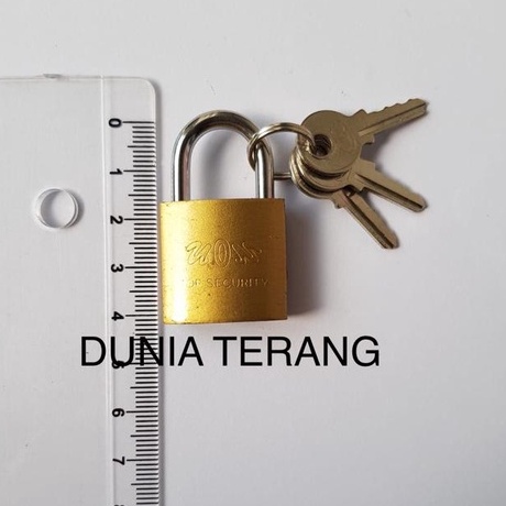 Gembok Besi CAT KUNING VION 25mm kotakan - Gembok Koper Tas Pintu Laci Lemari  Kuning Kecil Mini 25mm -  Yellow Iron Padlock 25mm