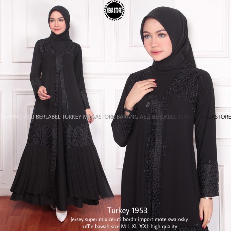 Gamis Turkey 1953 Hawa #606 Dress Original By Mega Store Farzolla 2 Longdress Busana Muslimah