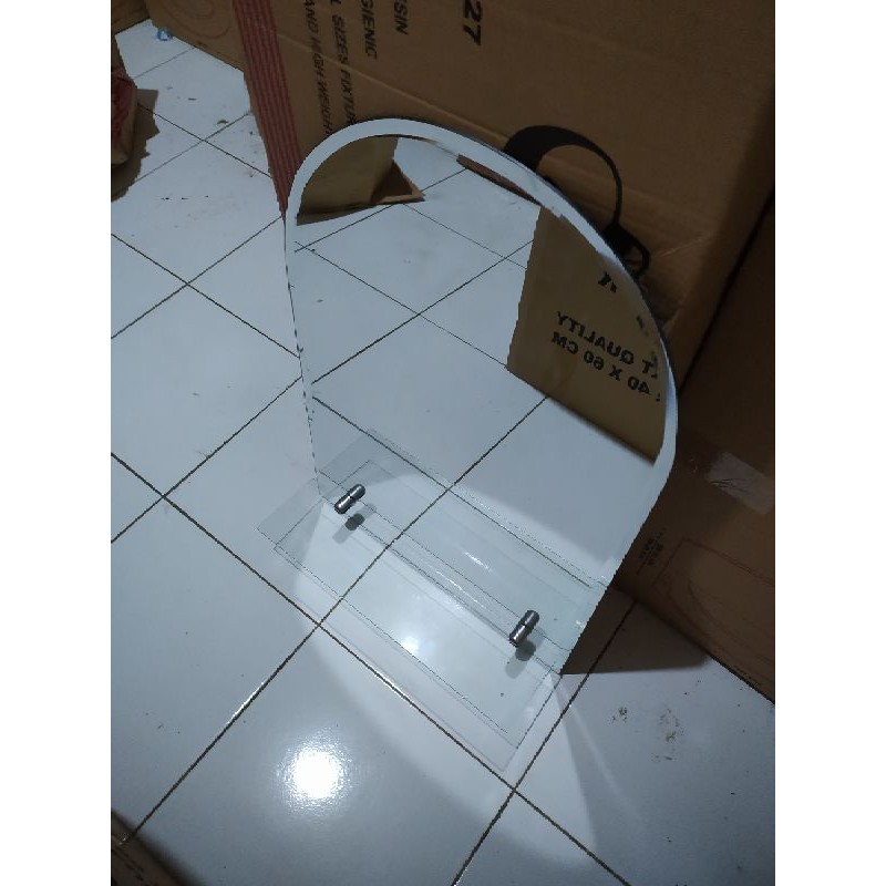 Kaca Wastafel 40x60 setengah oval/ kaca cermin 40x60/ kaca kamar mandi 40x60