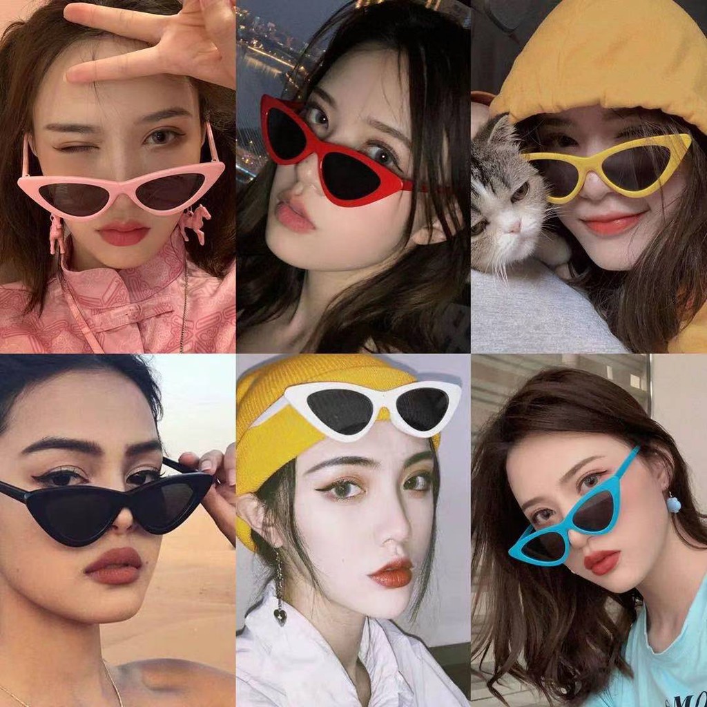 Rowling (13-6)Kacamata Hitam  Gaya/Triangle Vintage/Cat Eye Sunglasses Women And Men Fashion Sunglasses Kacamata Fashion