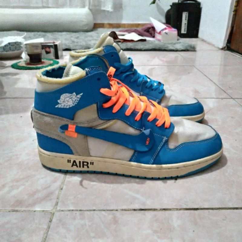 sepatu Nike air Jordan off white second blue
