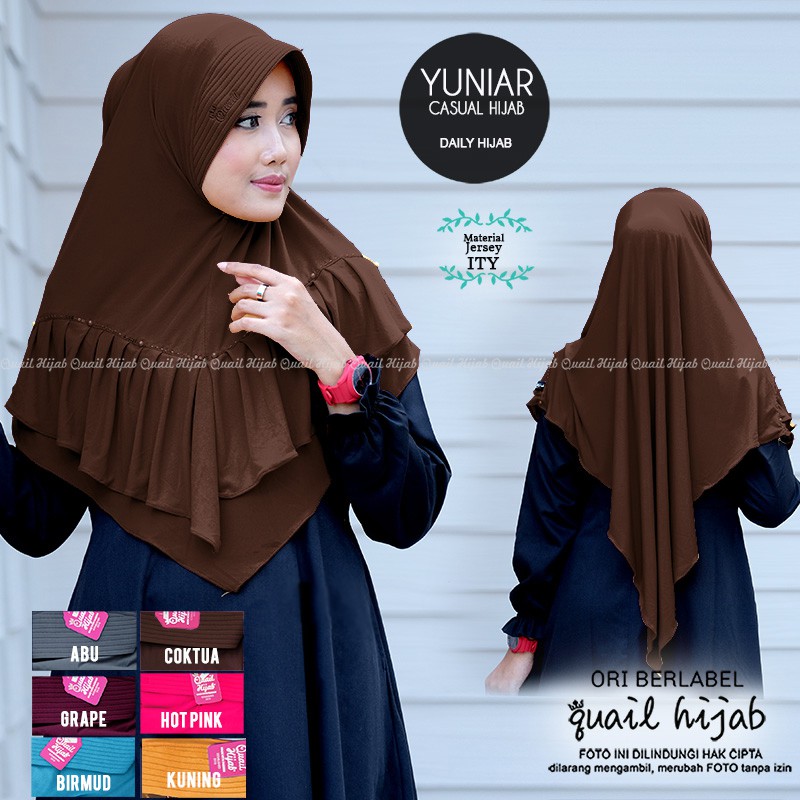 PROMO QUAIL | Yuniar Hijab | JILBAB KHIMAR SYARI INSTANT BERGO PET ANTEM KERUDUNG by Quail Hijab