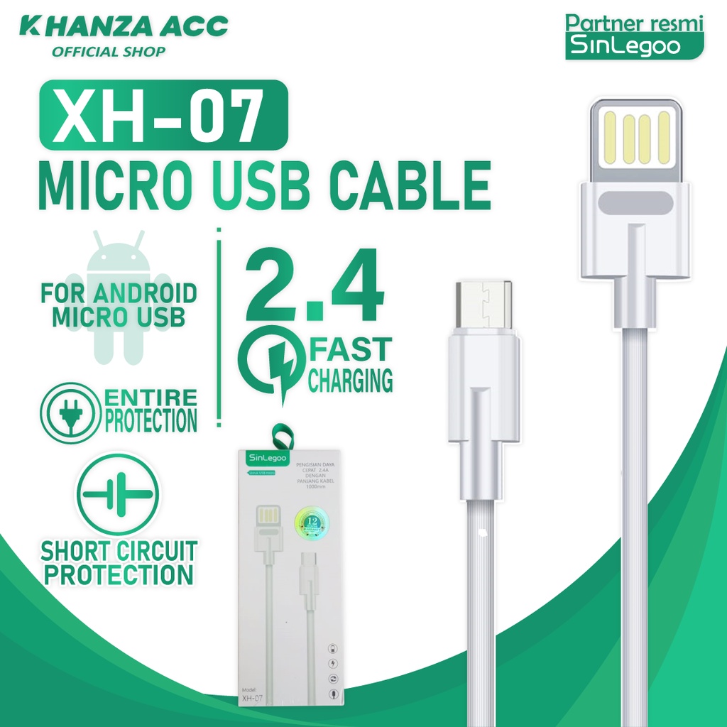 KHANZAACC SINLEGOO XH-07 Kabel Data Micro USB 2,4A Fast Charging 1 Meter