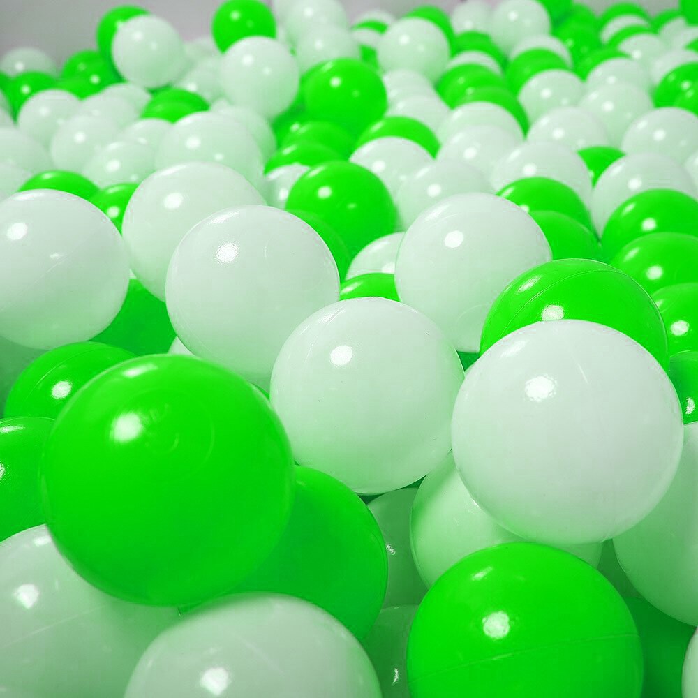 AQUATIC MANDI BOLA ANAK PASTEL KOLAM ANAK 100 PCS / BOLA MANDI WARNA WARNI-PUTIH - HIJAU