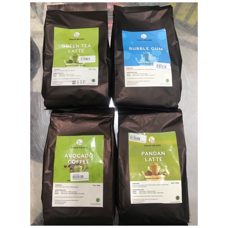 BUBUK MINUMAN SWAN BRAND 500gr / GREENTEA LATTE / BUBBLE GUM / AVOCADO COFFEE / PANDAN LATTE N1026