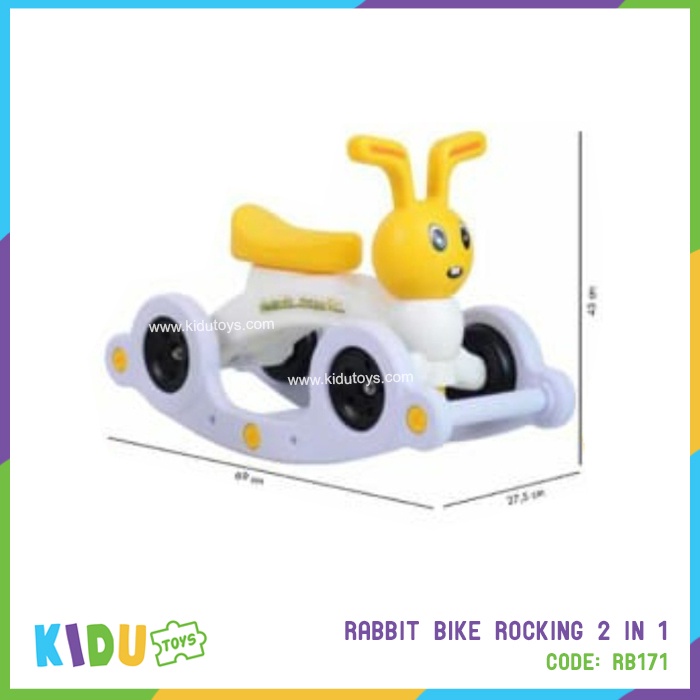 Mainan Anak Giraffe Rabbit Smart Sheep Air Force Train Bike  Rocking 2 in 1 Kidu Toys