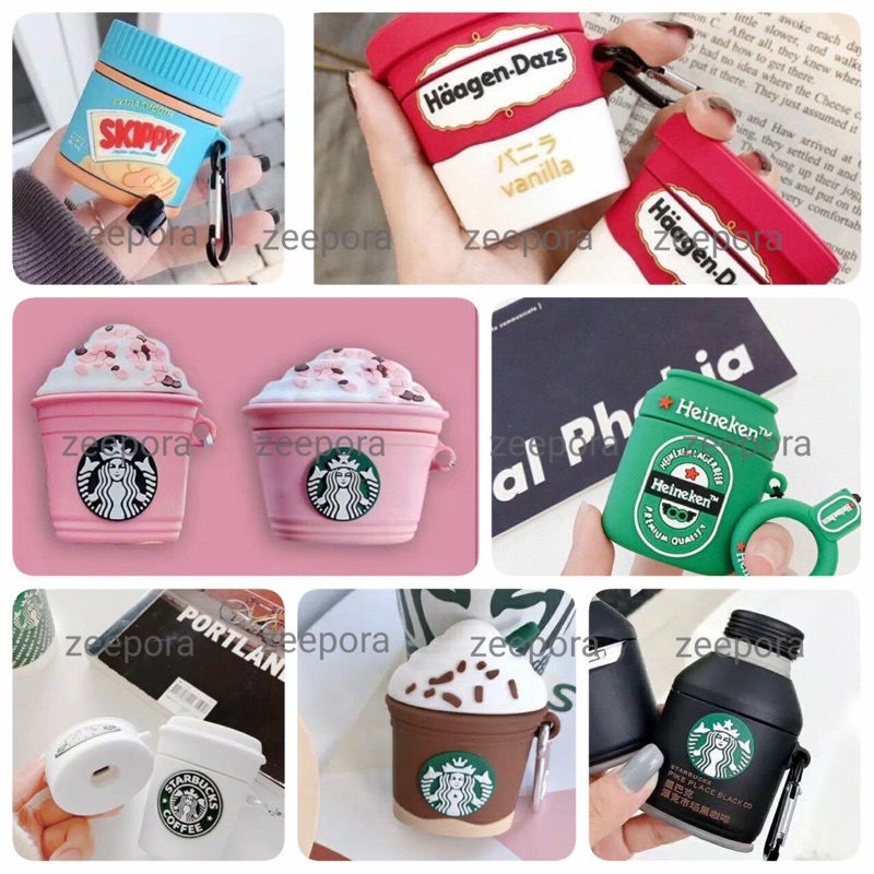 AIRPODS CASE 1 2 PRO Coffee starbucks beer icecream Skippy selai es cream CASING AIRPODS