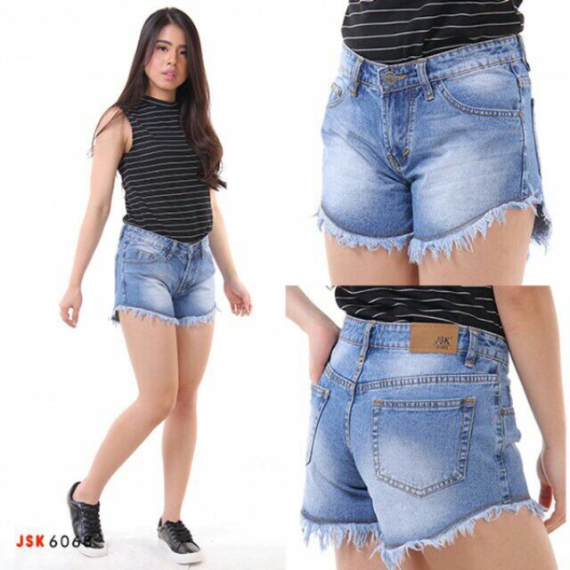 DENIM BLUE HOTPANTS JEANS / CELANA PENDEK JEANS WANITA JSK 6068