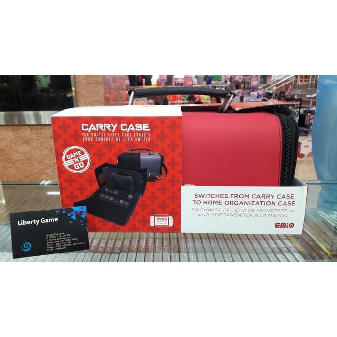 Nintendo Switch Carrying Case Emio Black Red