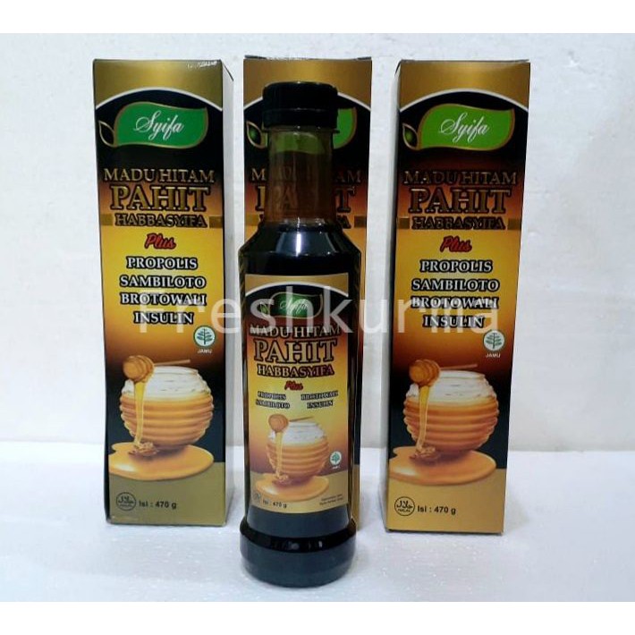 

MADU HITAM PAHIT HABBASYIFA PLUS SAMBILOTO 470GR