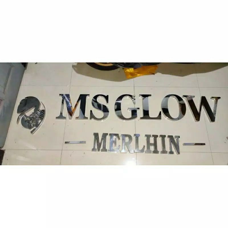 Huruf stainless spon MS GLOW
