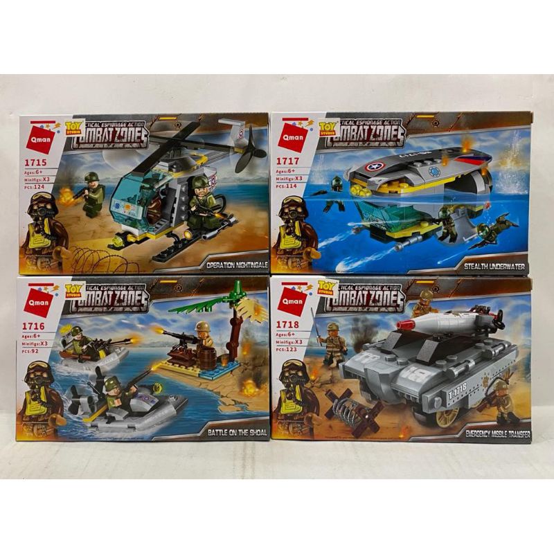 Bricks Lego Block Qman Combat Zones War Army Military 1715-8