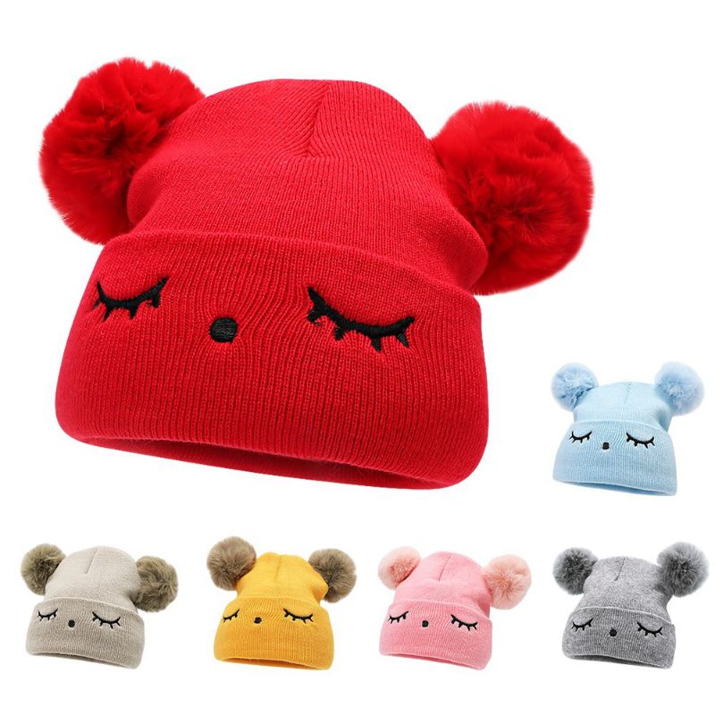 Topi Kupluk Rajut Anak Bordir Alis Usia 0-3 Tahun Kupluk Bayi kupluk anak model alis mata usia 6bulan sampe 3tahun