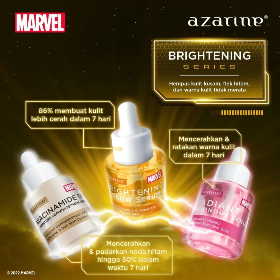 AZARINE Superhero Serum Marvel Edition 20ml | Face Serum | Brightening | Acne Dark Spot | Exfoliating | BPOM