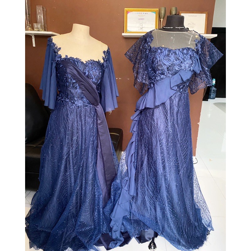 Sewa set biru gaun mama pengantin. harga untuk 1 buah gaun