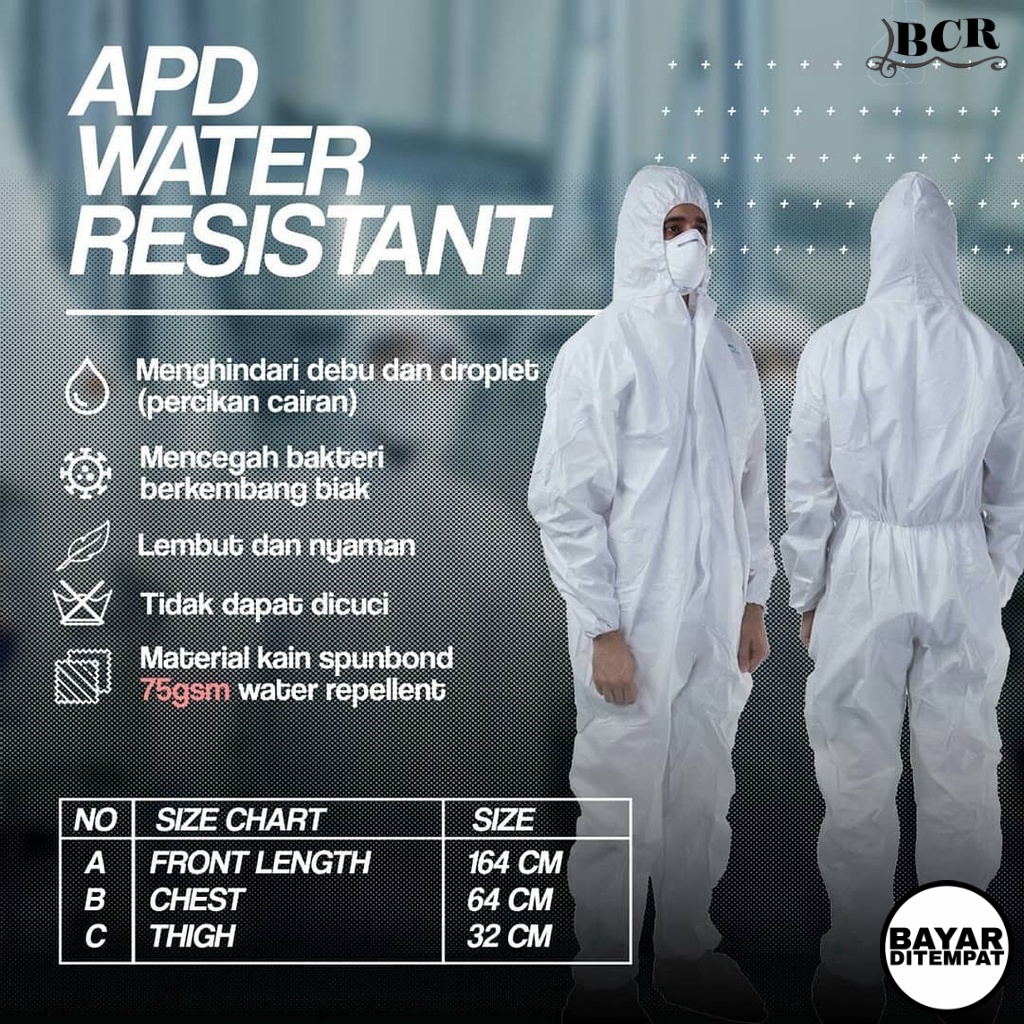 APD GOWN hazmat baju apd medis alat kesehatan bahan spundbond alat pelindung diri suit coverall ori