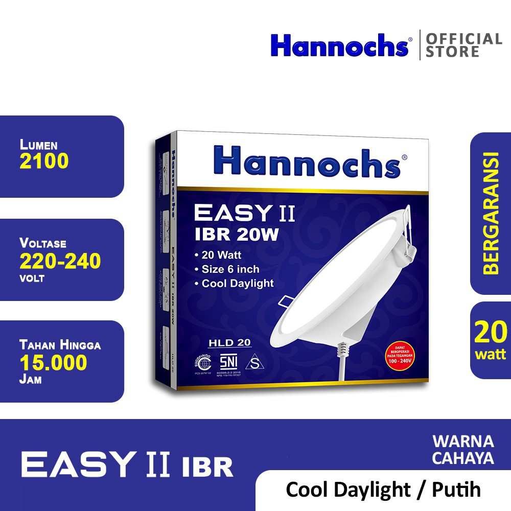 LED PANEL Hannochs Downlight LED EASY II 20W IBR Cahaya Putih