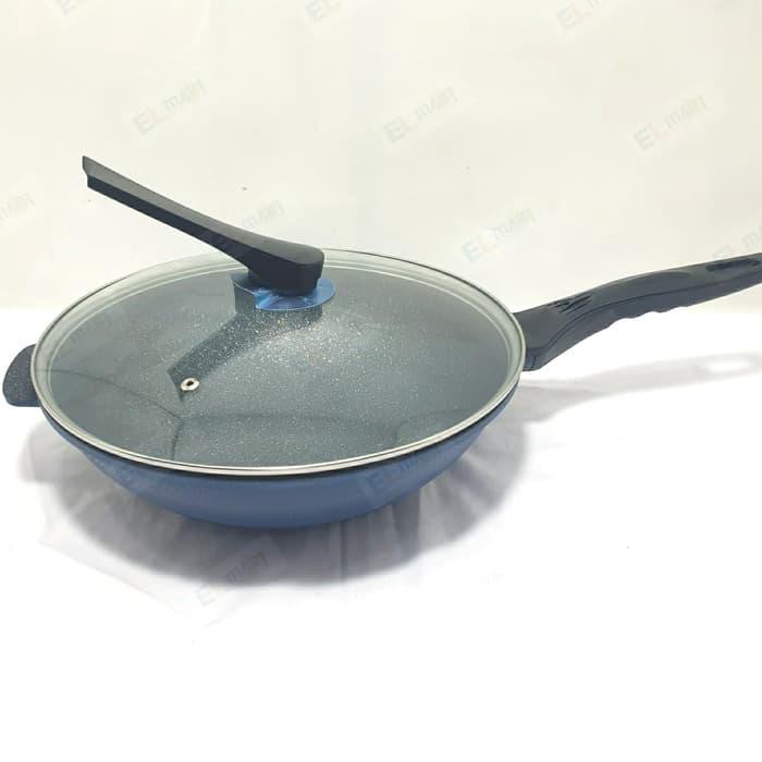 Dijual wajan anti lengket panci goreng serbaguna Q2 3011 - wok pan marble Diskon
