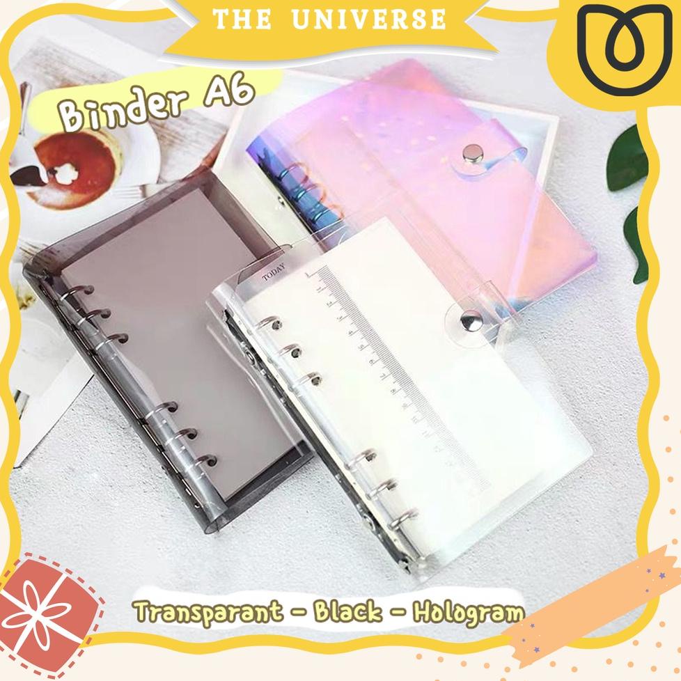 

F-AGY〉 【♫♪〉 [THE UNIVERSE] Buku Binder A6 6 Ring Transparan Binder Cover Notebook Binder Hologram - ST005