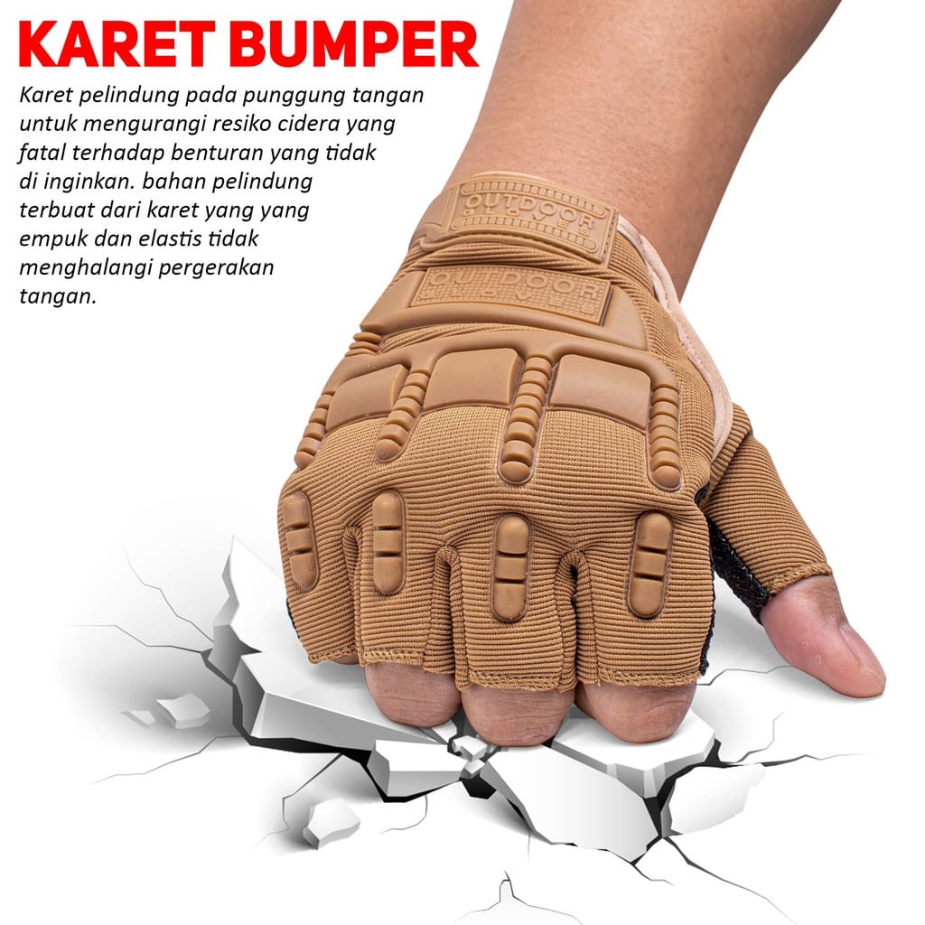 SARUNG TANGAN MOTOR SARUNG TANGAN MOTOR PRIA  GLOVES HALF FINGER ZNL-3