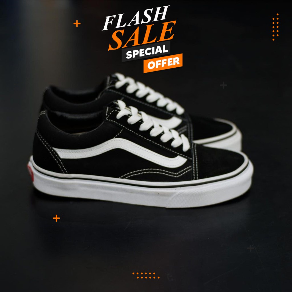 Gratis Ongkir Sepatu Vans Oldskool Black White Size 36-44 Premium Quality Made In China