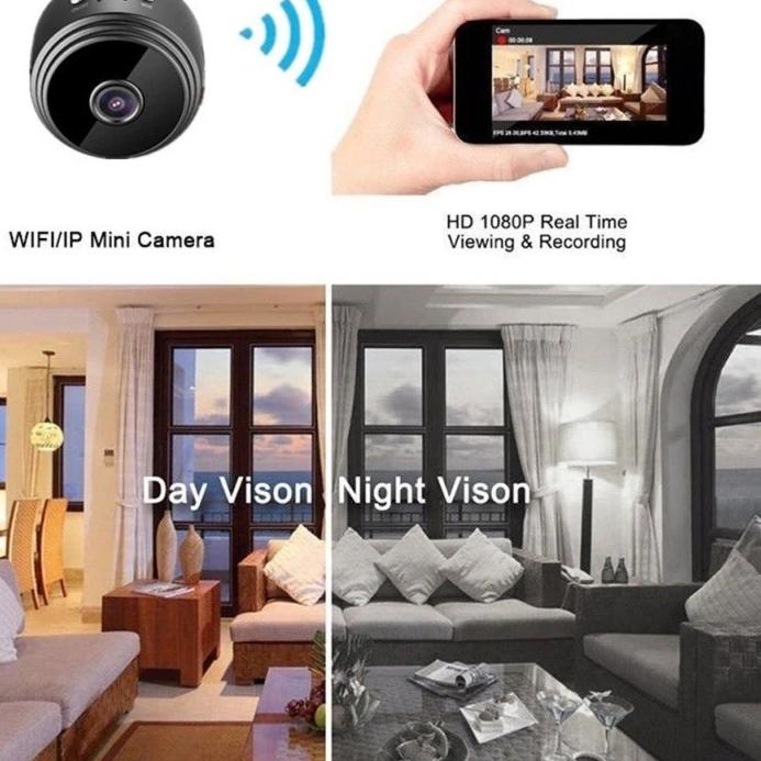 ( PRODUK 100% ORIGINAL ) Kamera CCTV Wifi Rumah Indoor dan Outdoor Mini Tersembunyi Kecil Konek Ke H