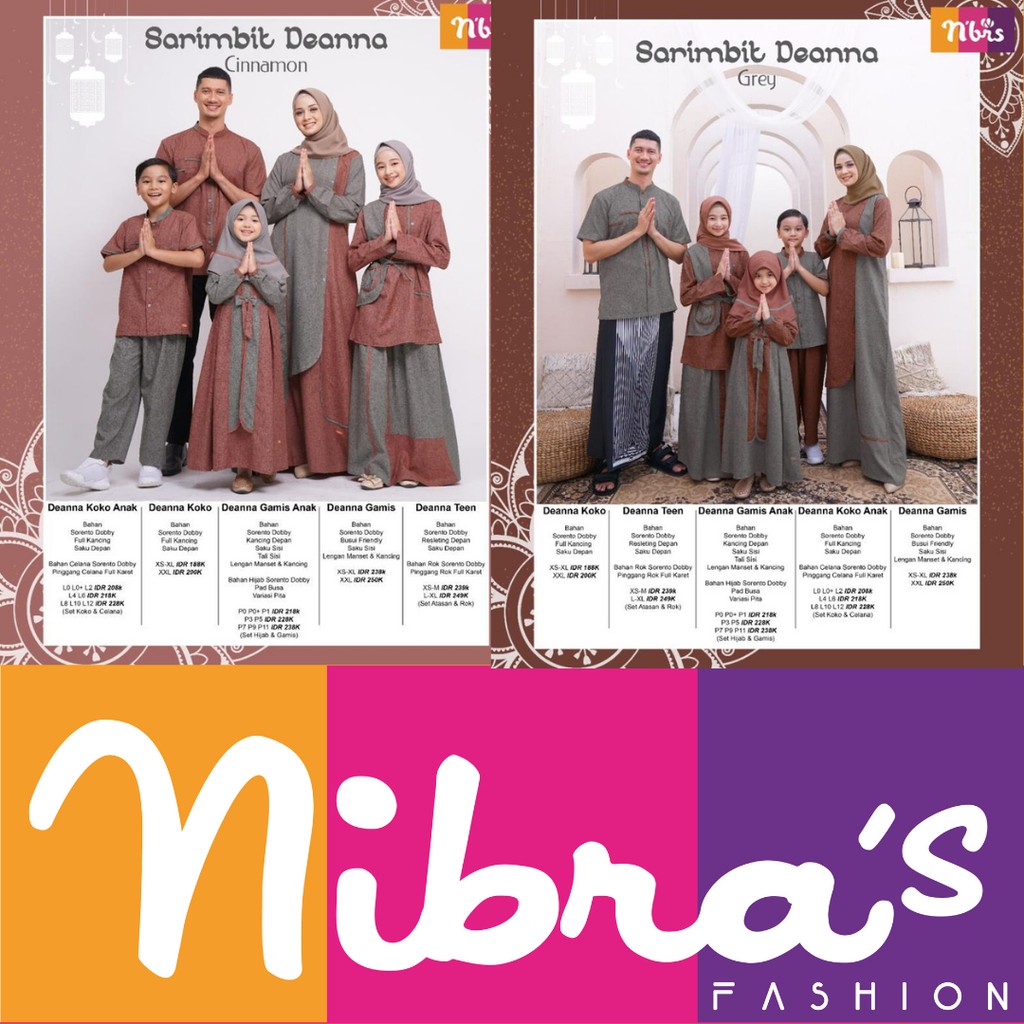 NIBRAS SARIMBIT DEANNA CINNAMON GAMIS KELUARGA MUSLIM NIBRAS SARIMBIT DEANNA CINNAMON GAMIS KELUARGA MUSLIM
