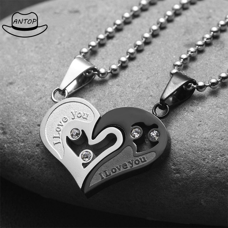 Kalung Couple Love Magnet, Bentuk Hati Cinta Pria Wanita ANTOP