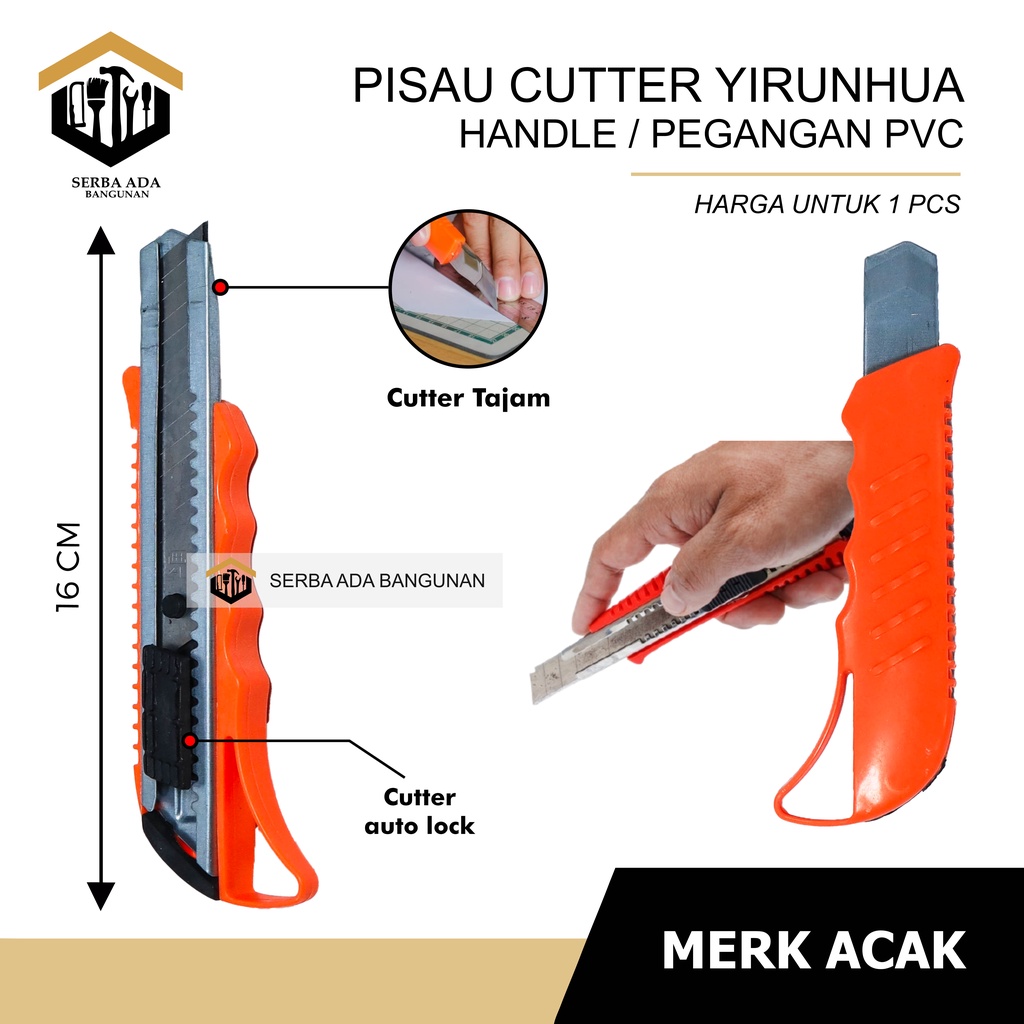 Pisau Cutter Besi Ukuran Besar Pemotong Murah YIRUNHUA ORIGINAL l SUPER TAJAM