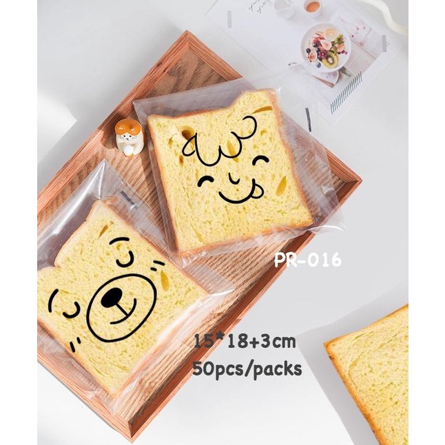 

langsung order saja] Plastik roti bakpao bluder 50pcs plastik kue lucu PR-105