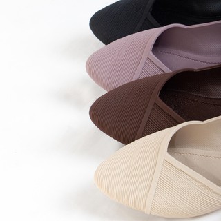 Flat Shoes  Wanita Karet  Terbaru Anti Slip Model Korea 