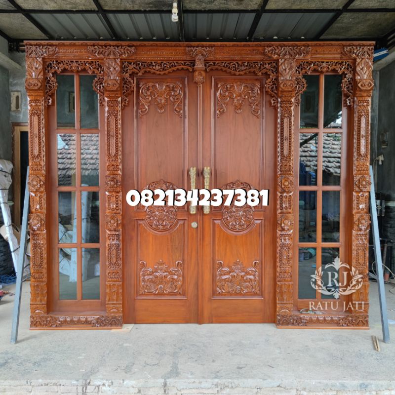 Pintu Gebyok Ukir Terbaru  Jati Minimalis  Asli Jepara Premium