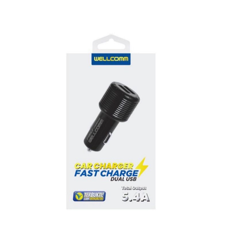 Charger Mobil/Car Charger USB Fast charging 2 USB WELLCOMM