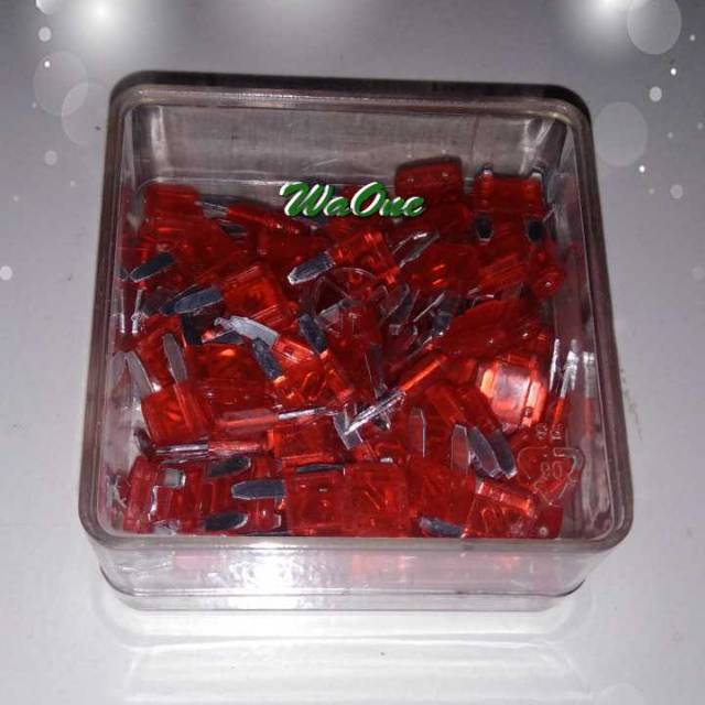 Satu Kotak Sikring Tancap Mini 10A 100pcs Sekring Kecil 10 A 100 biji