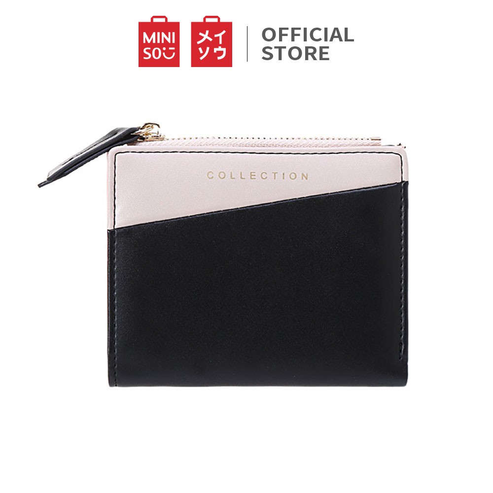 MINISO Dompet Lipat Wanita Kecil Colorblock Simple Fashion 