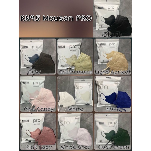 MOUSON PRO Masker 5 Ply isi 10 Pcs KN 95 Emboss PRO MOUSON