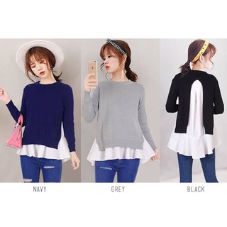  9000 Yura Knit n Blouse Set Baju  2in1 Baju  Atasan  Lengan 