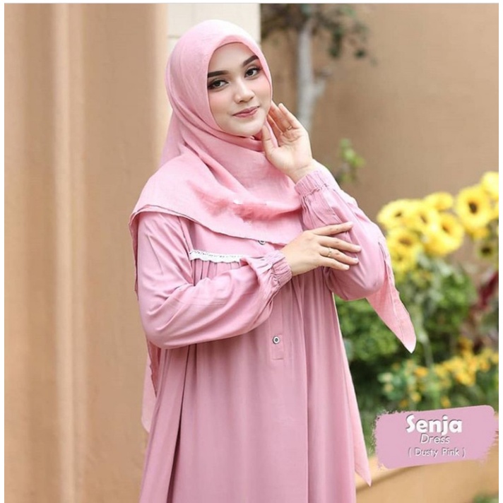Baju gamis wanita terbaru 2022/SENJA DRESS/Pakaian muslim termurah bisa COD L|XL-3