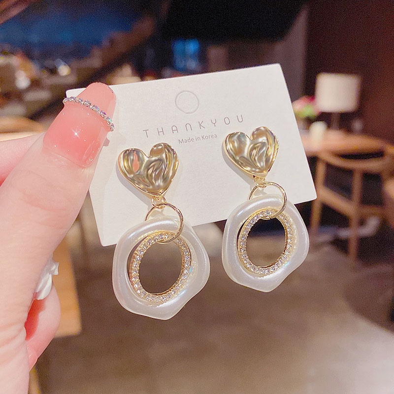 Shuling S925 silver needle New Fashion Metal Circle Earrings Irregular Ear Jewelry