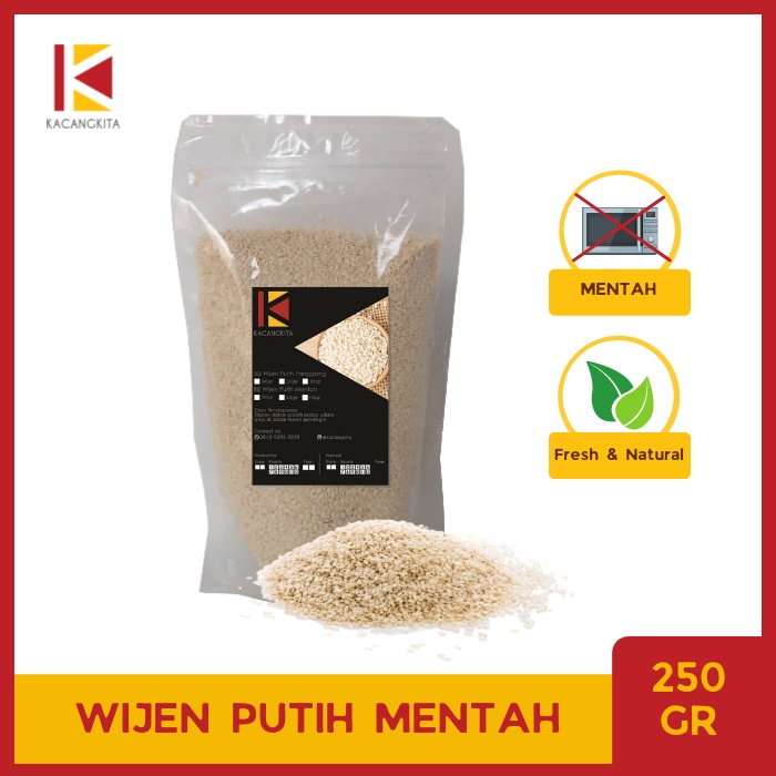 

Biji Wijen Putih Mentah / Raw White Sesame Seed 250gr