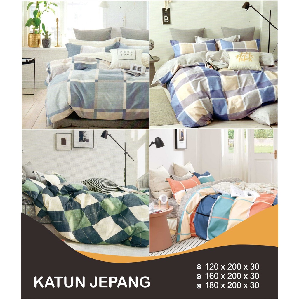 Sprei Set Sandy Collection Emerald Katun Jepang Extra King 200x200 Tinggi 30cm