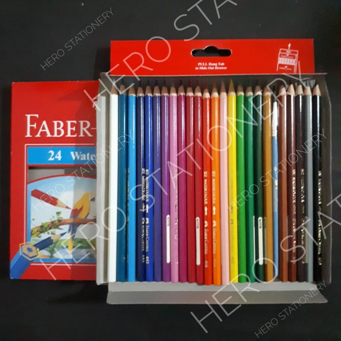 

Unik Pensil Warna Cat Air Watercolour Faber-Castell Set 24 Warna Free Kuas Hemat