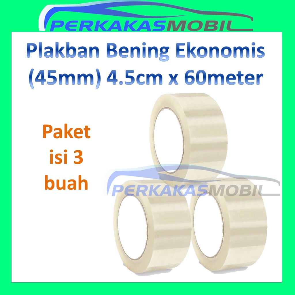 

3 buah Lakban Selotip Isolasi Solasi Solatip Bening Transparan 45mmx60m 70 yard Adhesive Tape