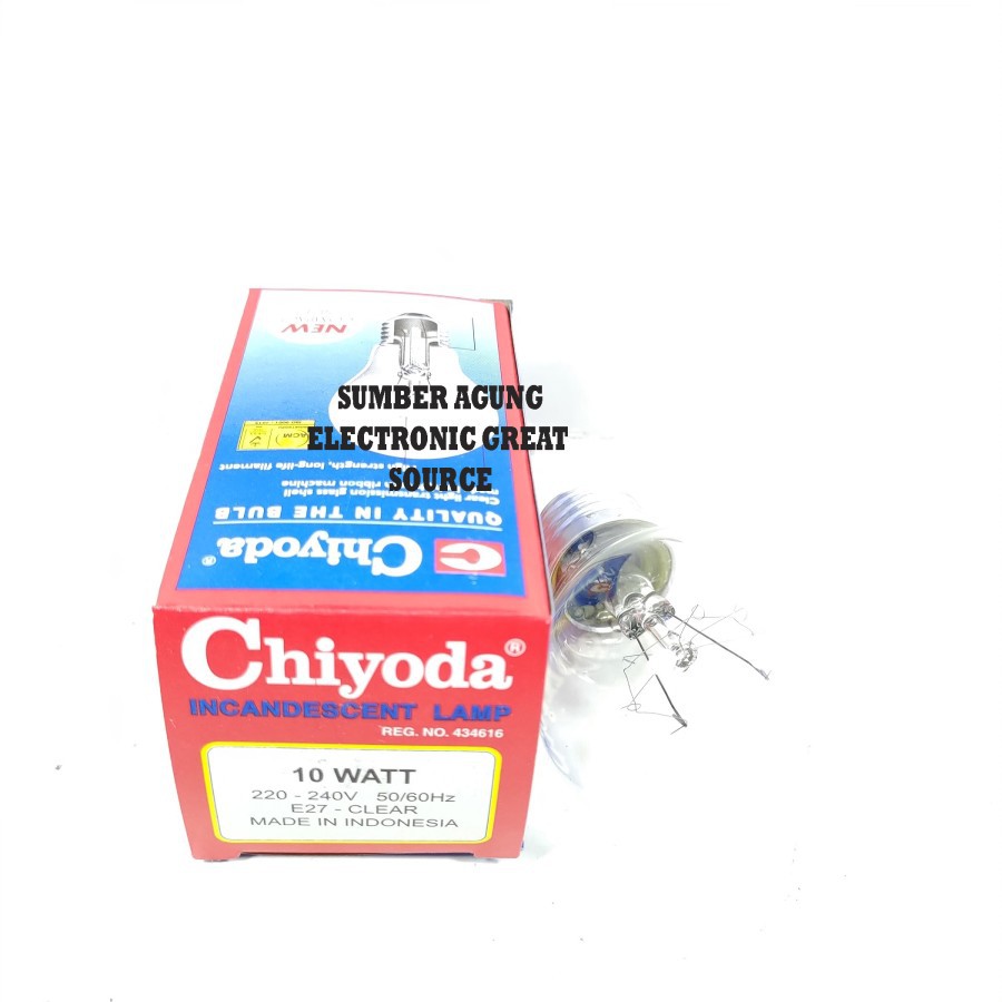 Chiyoda Incandescent Lamp PS55 Lampu Plenton PX 10W 10 Watt Clear Kuni