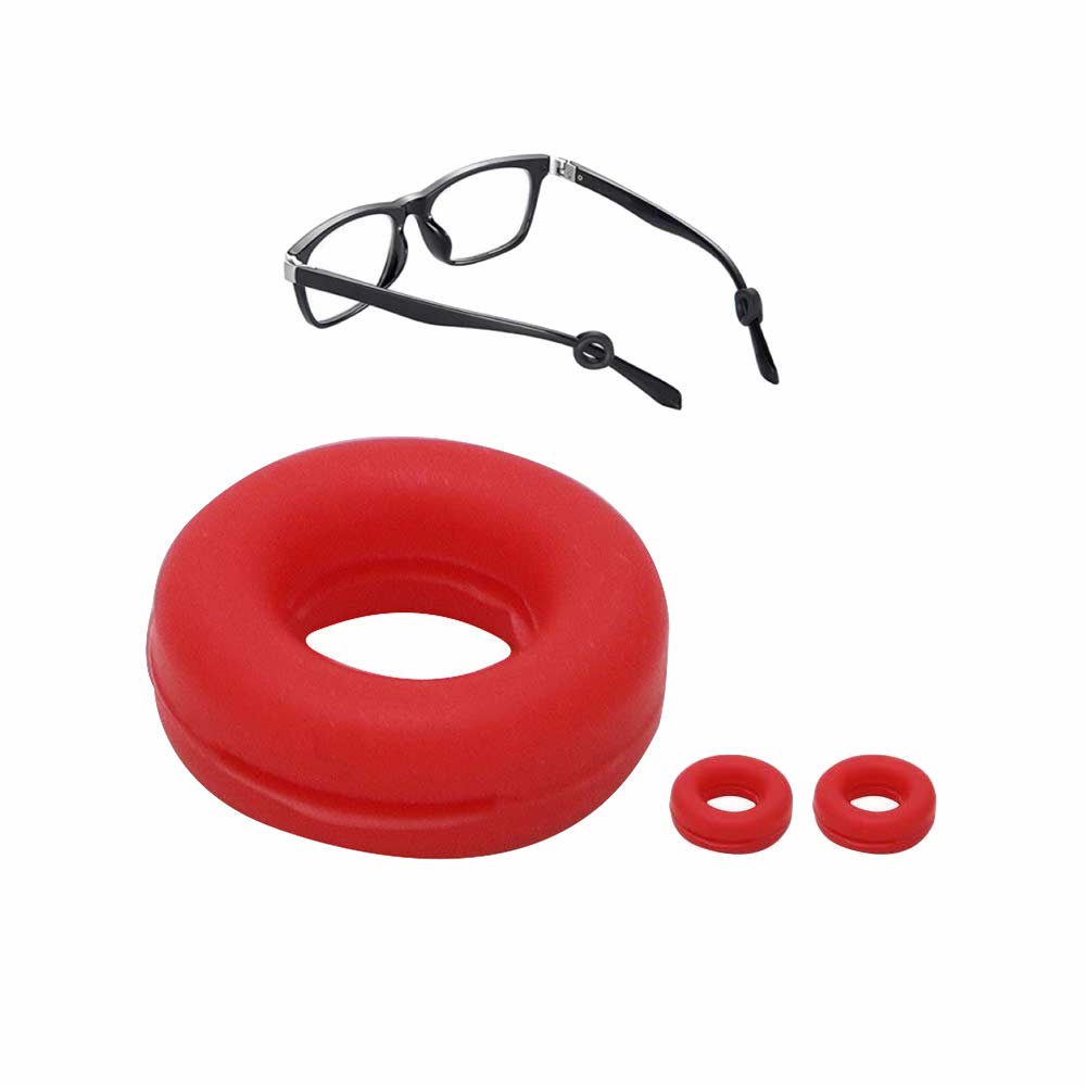 1 Pasang [ Merah ] Pengait Kacamata Silikon - Anti Slip - Earhook Silicone - Penahan Hijab Style - KP862