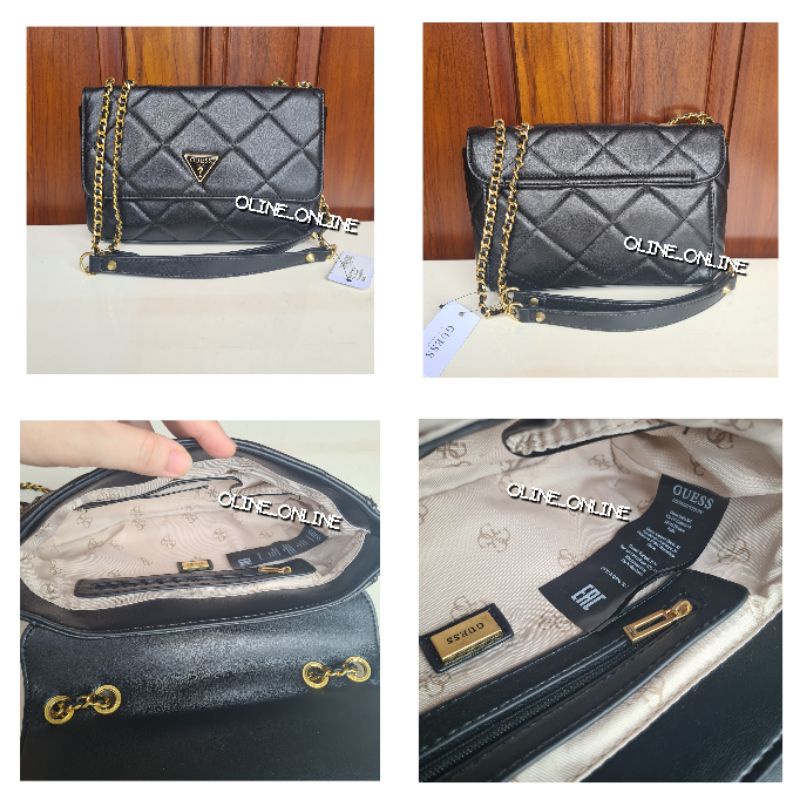 (WODB) tas gs cessily new cesily stripe convertible sling bag cesilly quilted rajut crossbody