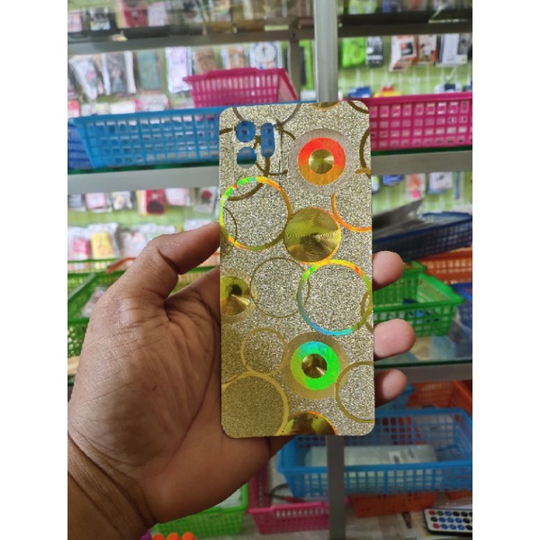 Garskin anti jamur Glitter Gold berkilau Oppo A54, A53