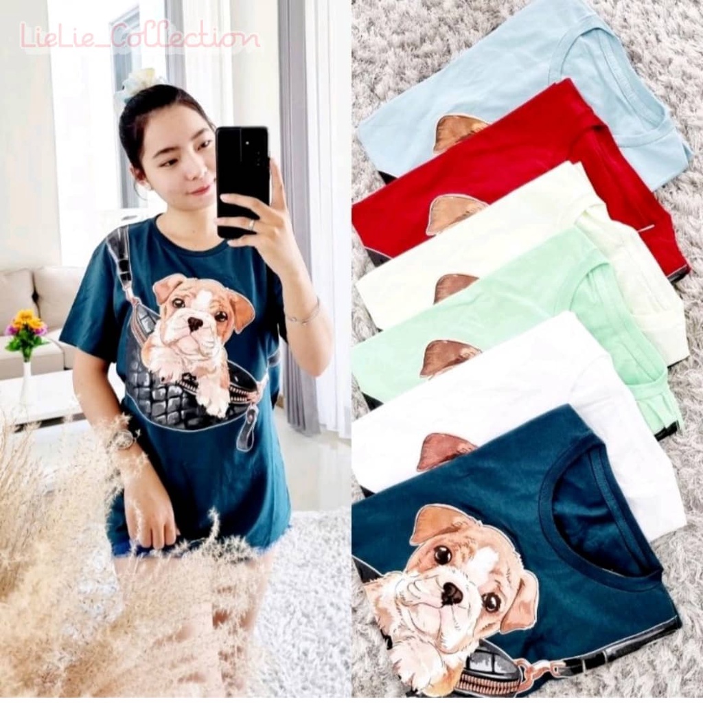 KAOS WANITA IMPORT MURAH / KAOS WANITA BAHAN KATUN / KAOS DOGGY