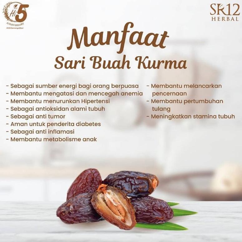 

Skinecare SR12 SR12 SARI BUAH KURMA 350GR / KURMA SUMBER ENERGI METABOLISME ANTIOKSIDAN MENURUNKAN HIPERTENSI