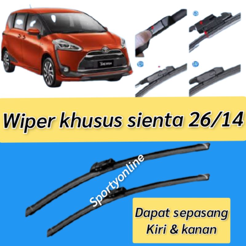 Wiper toyota sienta 26 dan 14